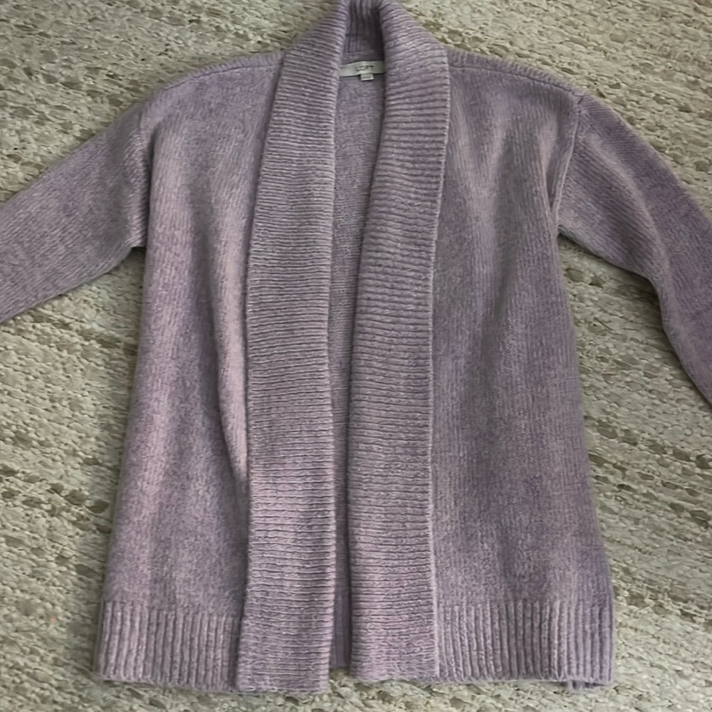 Lavender Ann Taylor Loft wool sweater cardigan new without tags